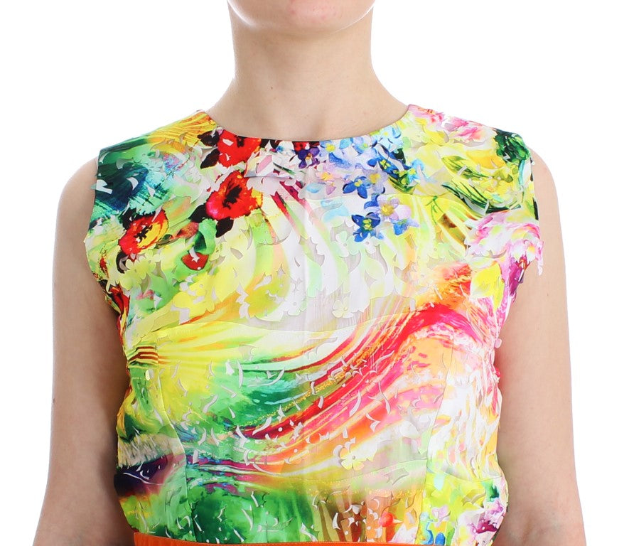 Robe fourreau en organza multicolore de Lanre Da Silva Ajayi