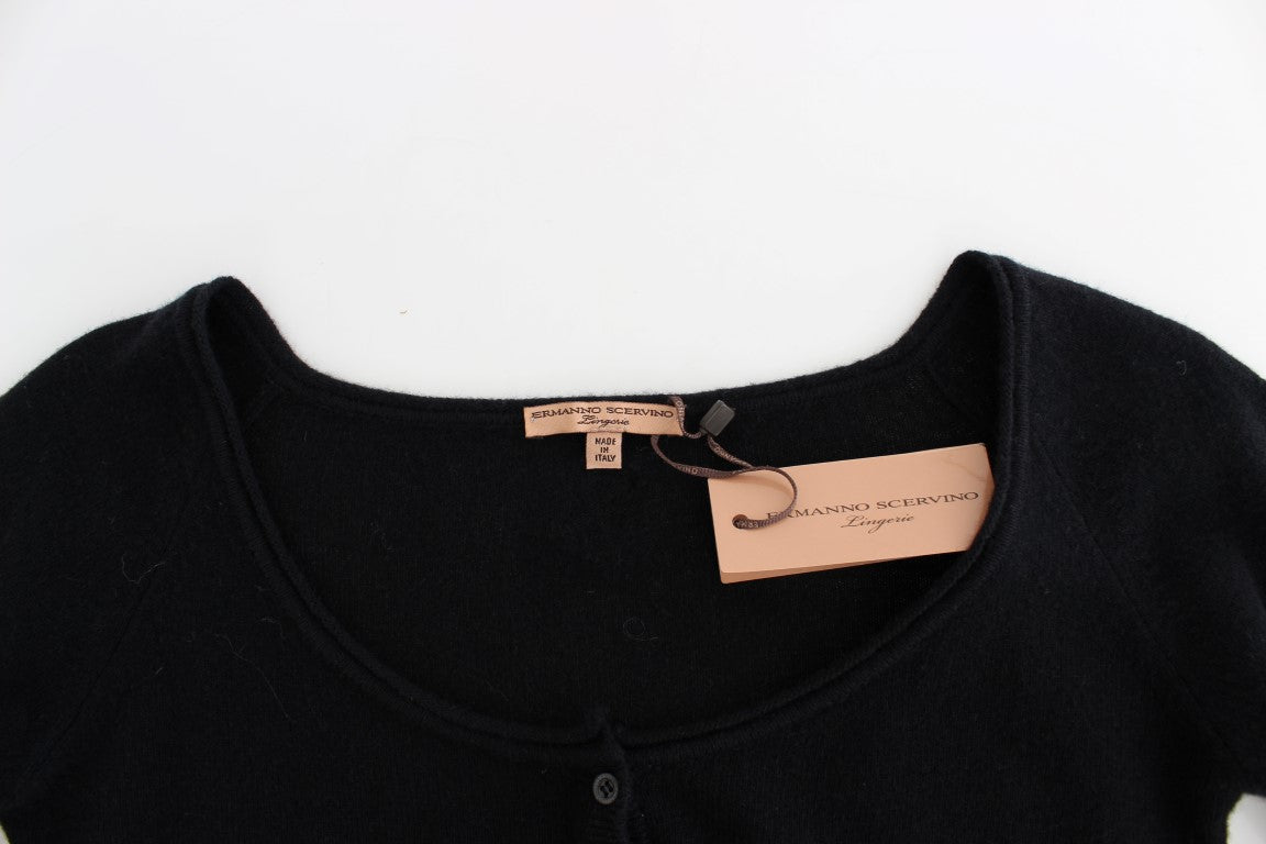 Pull cardigan en cachemire noir Ermanno Scervino