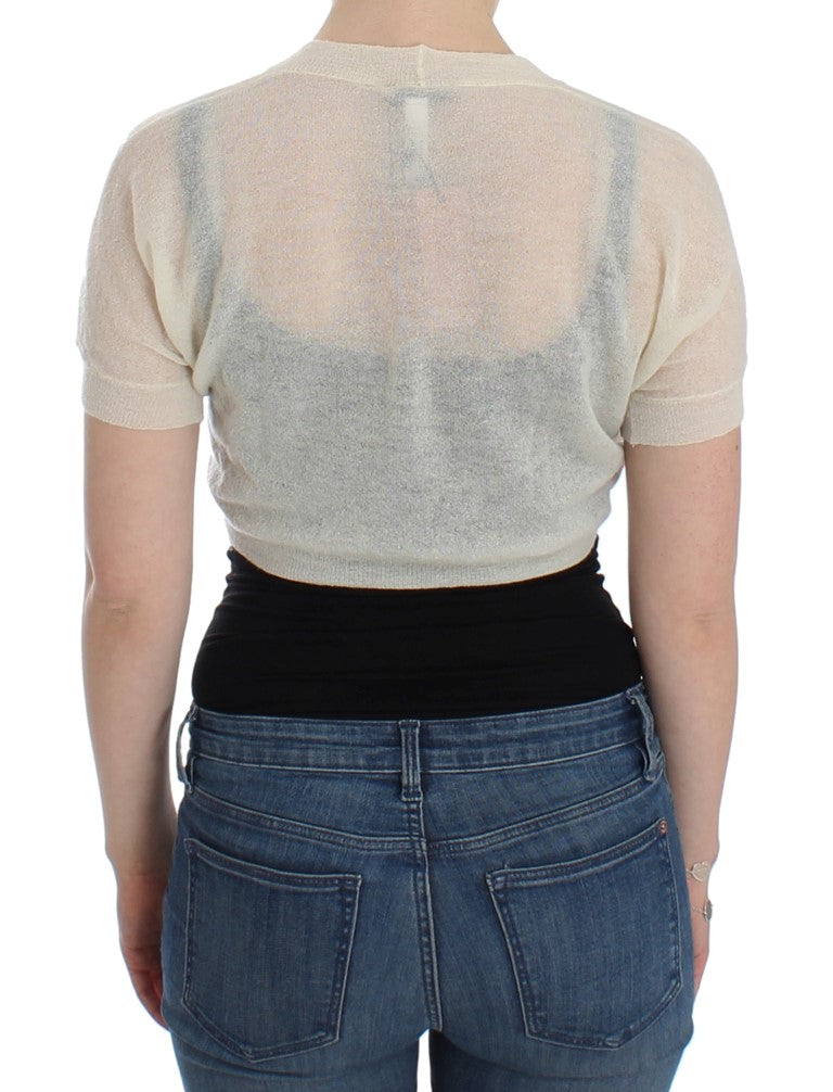 Cardigan en laine blanche Ermanno Scervino