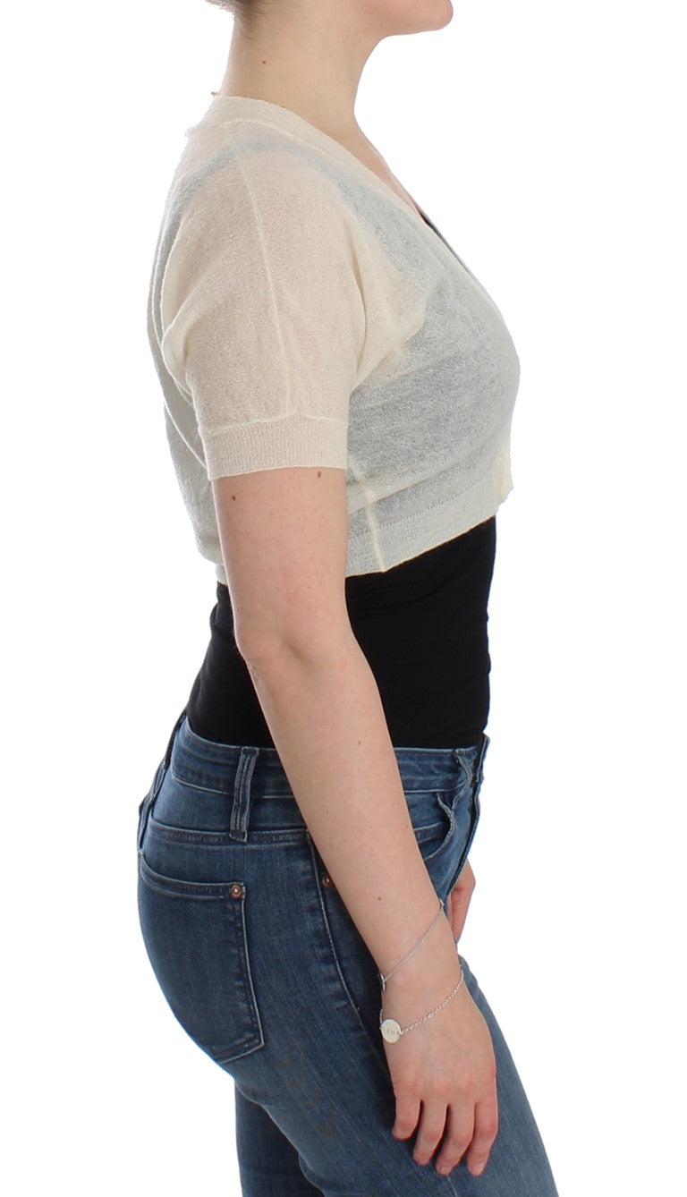 Cardigan en laine blanche Ermanno Scervino