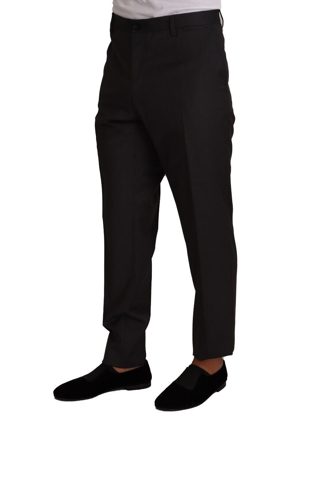 Pantalon de costume de smoking formel en laine grise Dolce & Gabbana