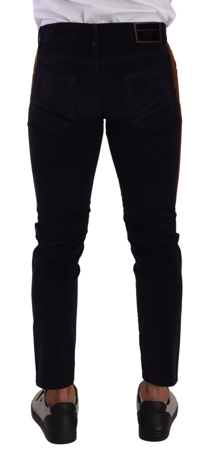 Jeans en sergé de coton bleu extensible et taille ajustée de Dolce & Gabbana