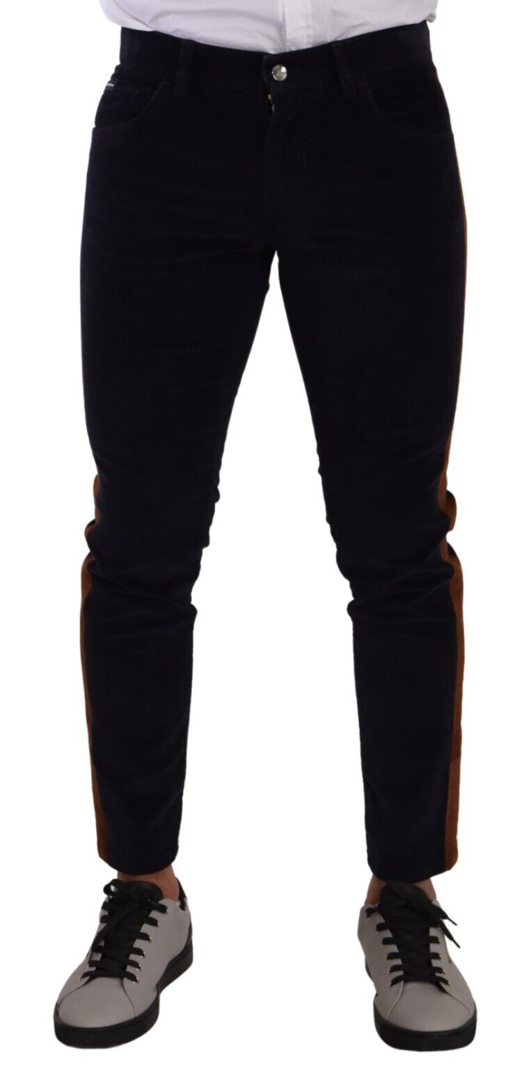 Jeans en sergé de coton bleu extensible et taille ajustée de Dolce & Gabbana