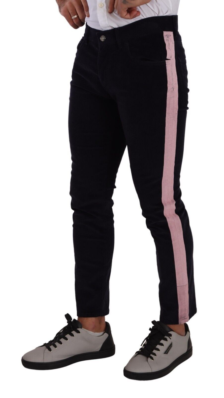 Jeans skinny en coton extensible à carreaux bleu de Dolce & Gabbana