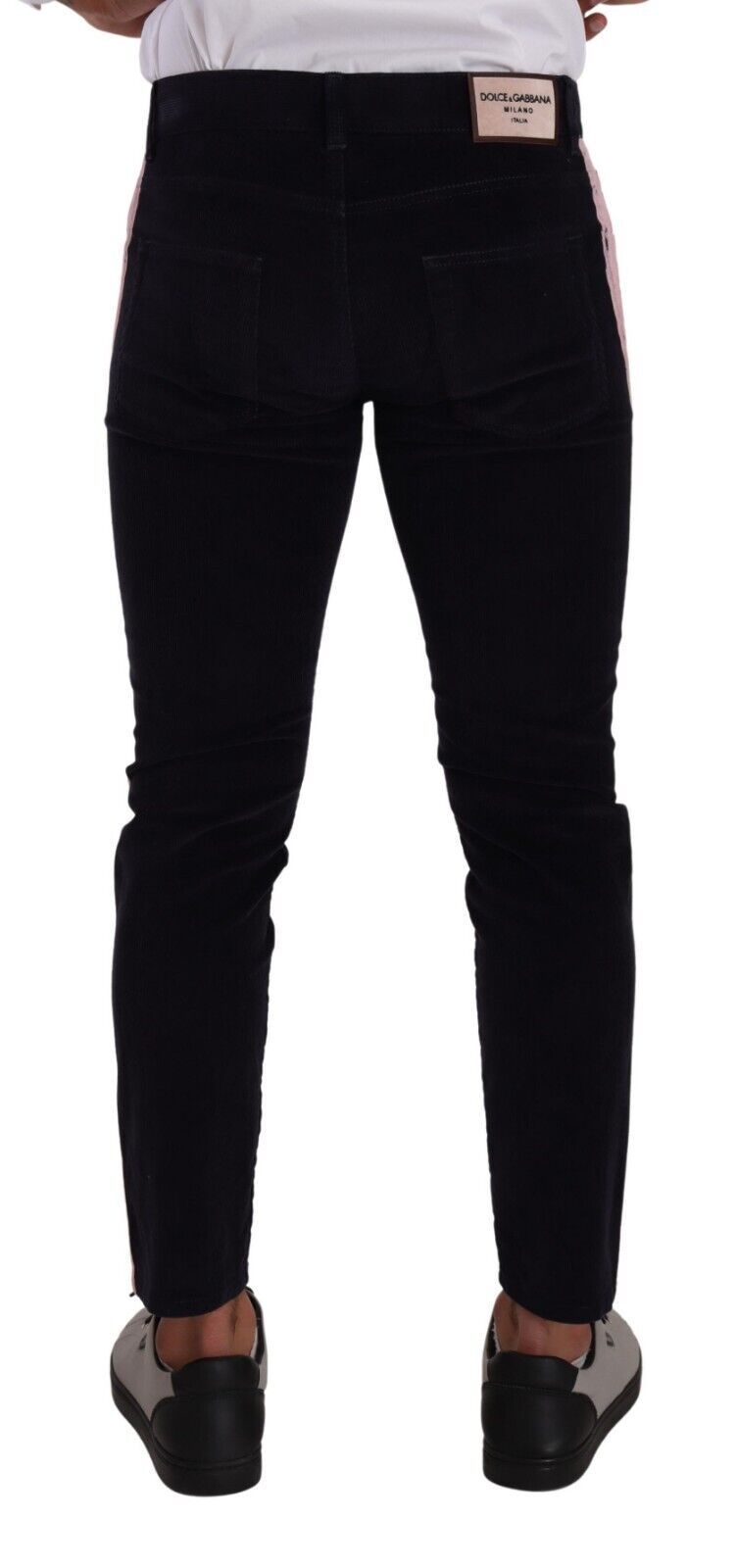 Jeans skinny en coton extensible à carreaux bleu de Dolce & Gabbana