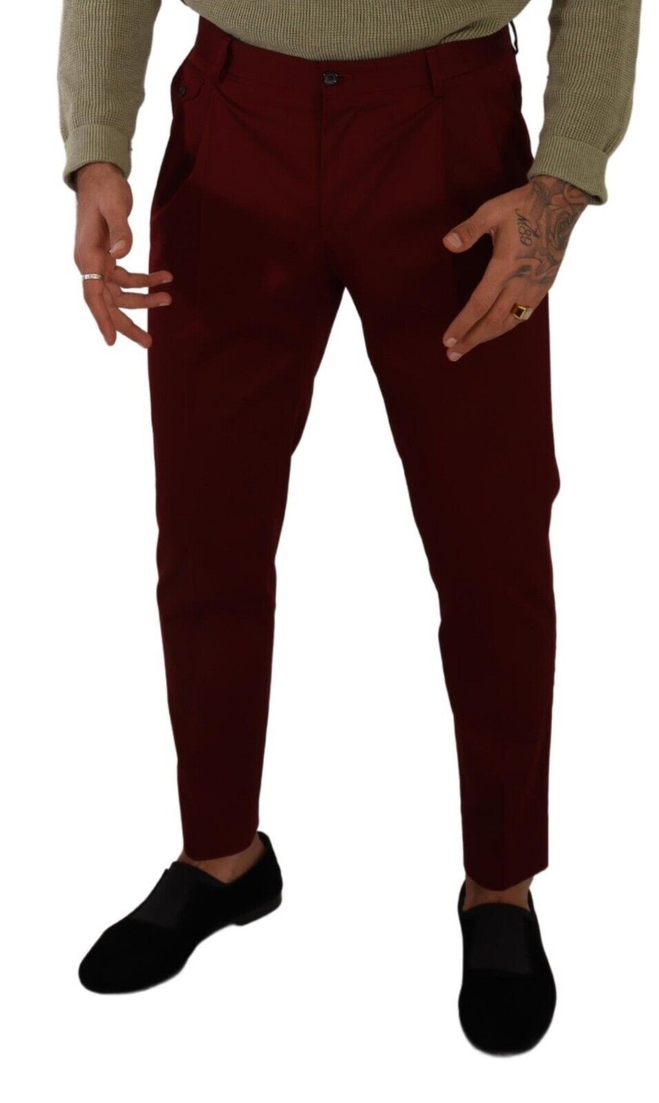 Pantalon chino en coton rouge foncé pour homme de Dolce & Gabbana