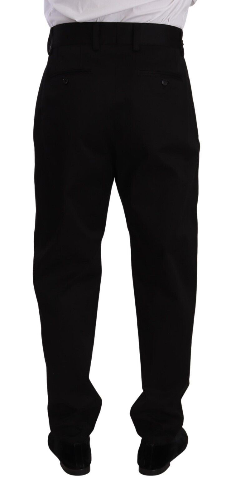 Pantalon-salopette noir en coton à taille haute pour homme de Dolce & Gabbana