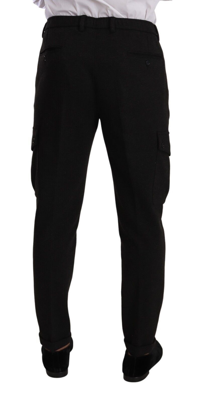 Pantalon cargo skinny noir en viscose Dolce & Gabbana pour homme