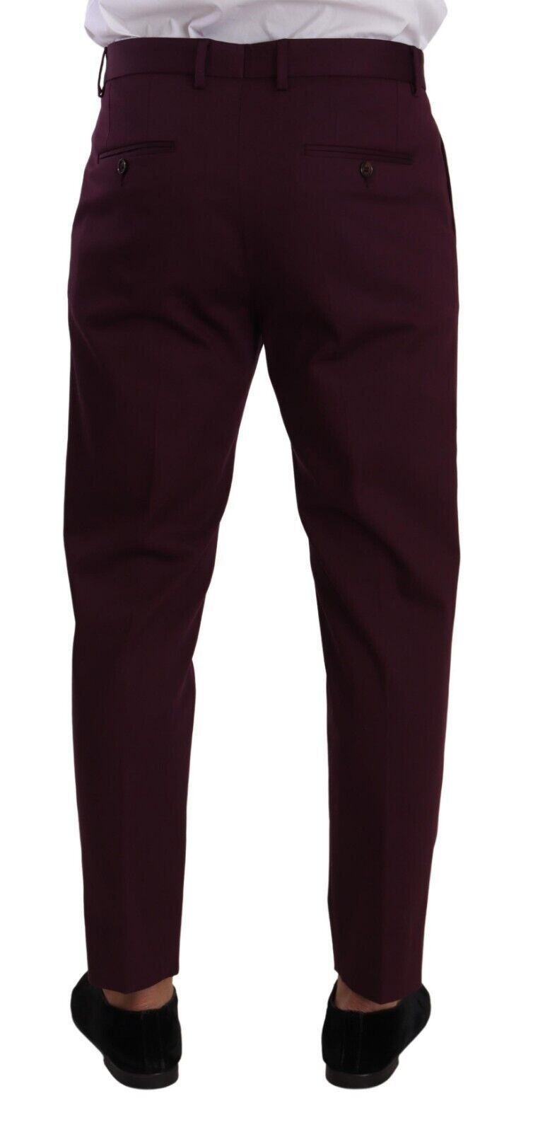Pantalon tailleur chino fuselé en coton violet de Dolce & Gabbana