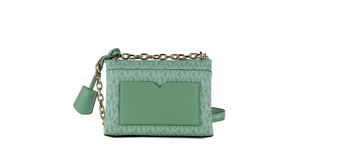 Michael Kors Cece kleine, zee-groene, Signature PVC converteerbare flap-crossbody tas