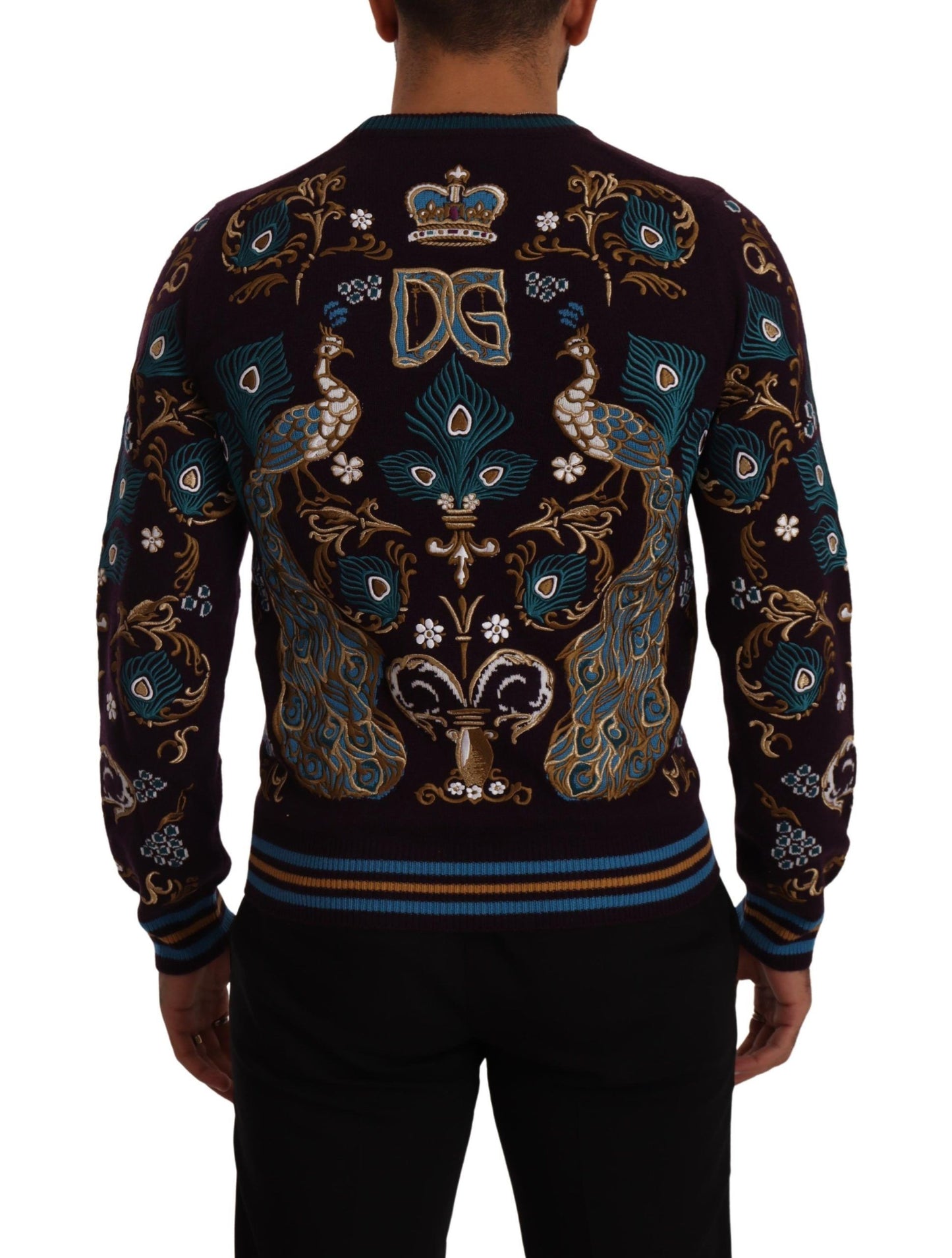 Pull en cachemire bordeaux brodé du logo DG de Dolce & Gabbana