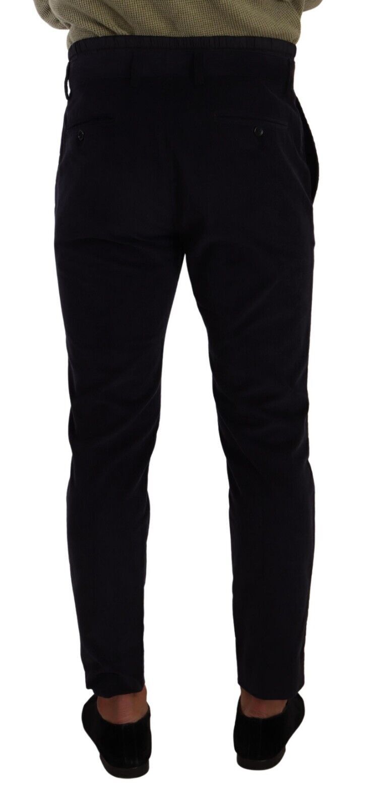Pantalon taille skinny en sergé de coton bleu de Dolce & Gabbana