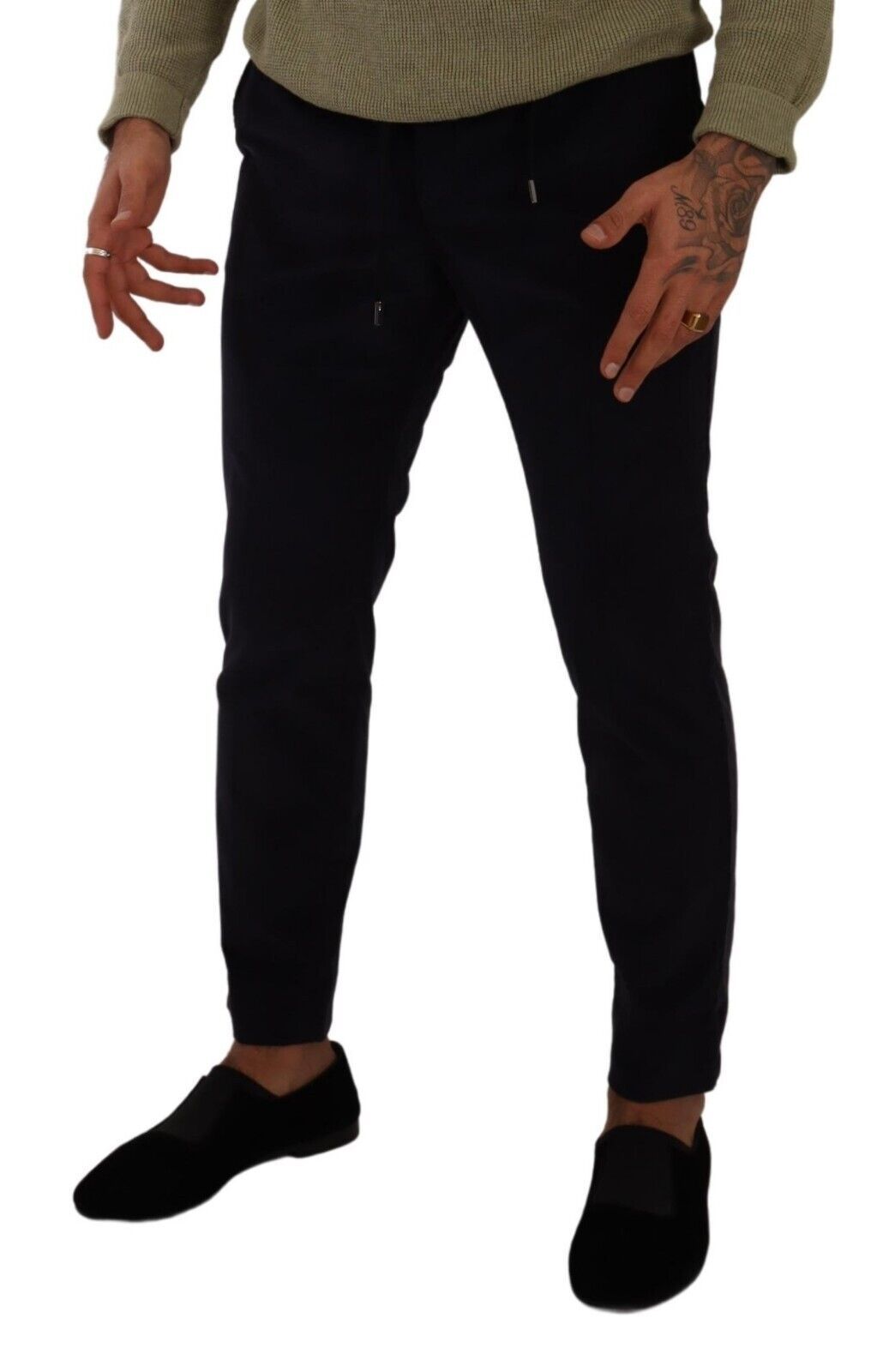 Pantalon taille skinny en sergé de coton bleu de Dolce & Gabbana