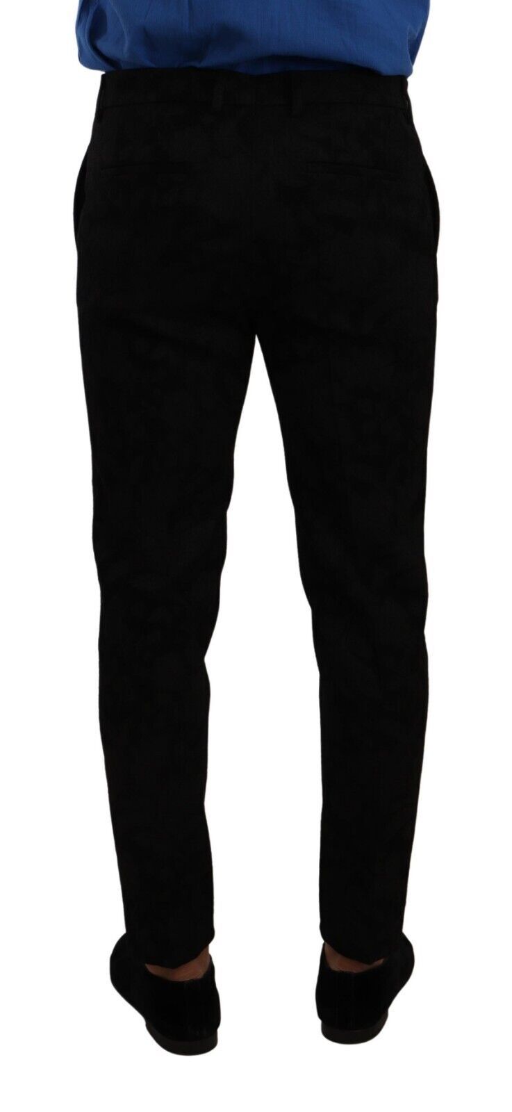 Pantalon tailleur slim noir en brocart de Dolce & Gabbana