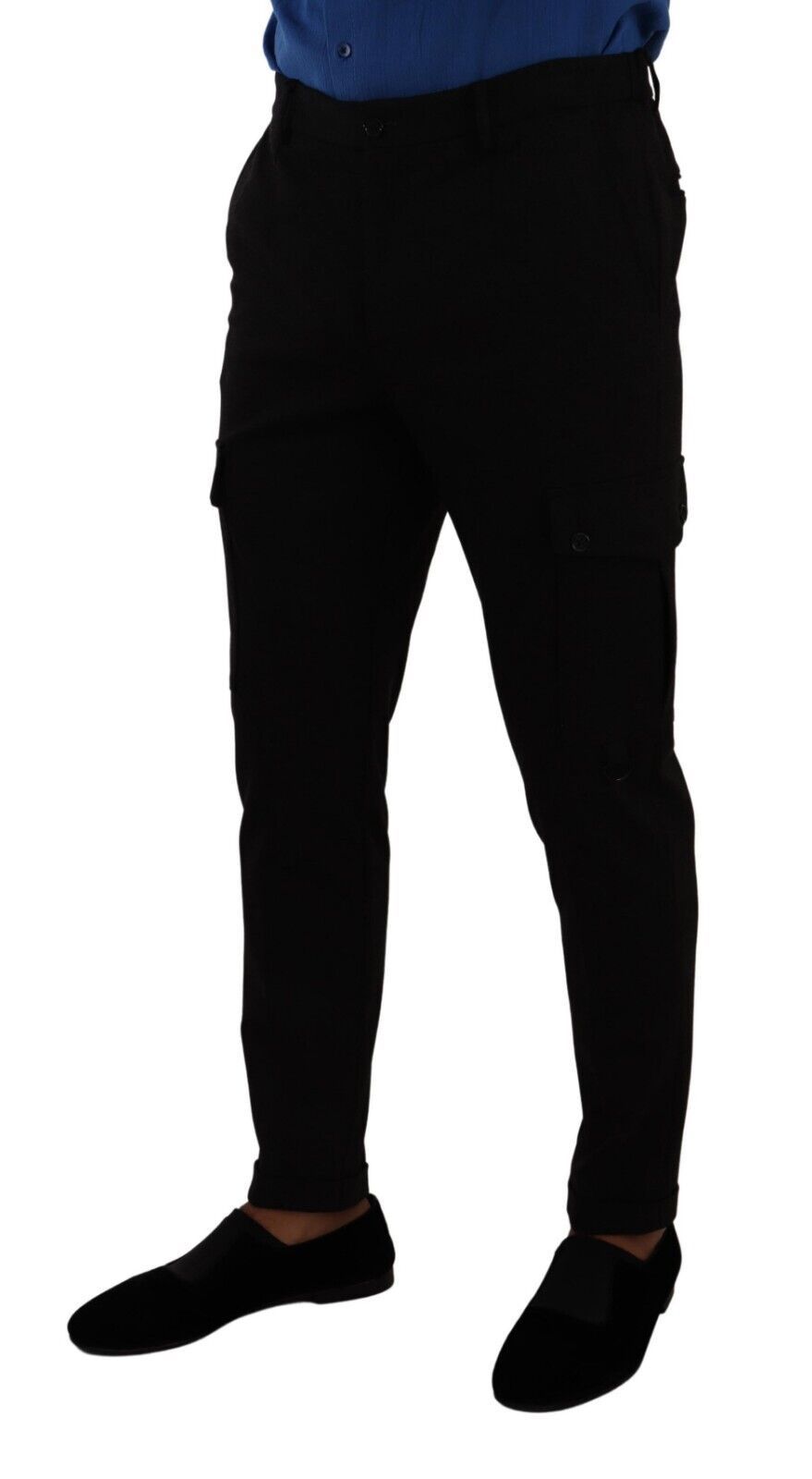 Pantalon cargo skinny en viscose noire Dolce & Gabbana