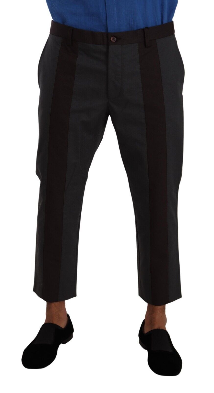 Pantalon Cropped à Rayures Grises et Bordeaux de Dolce & Gabbana