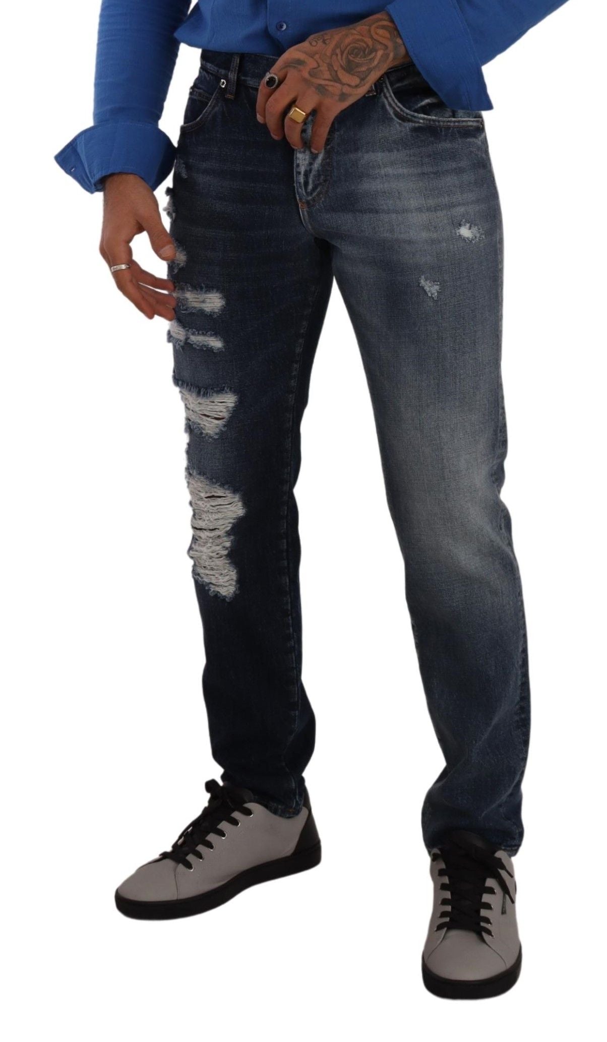 Jeans en jean bleu en coton classique de Dolce & Gabbana