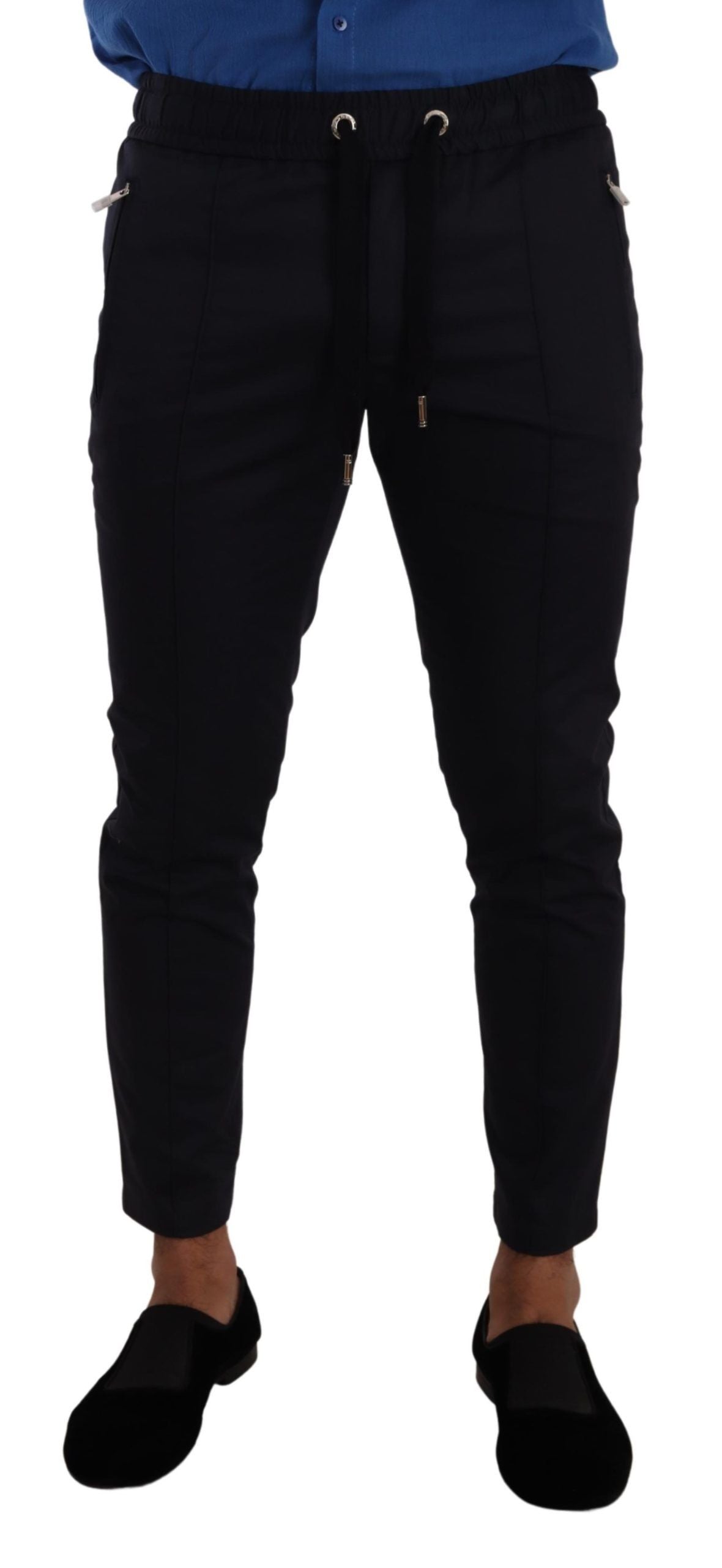 Pantalon jogging en coton extensible bleu Dolce & Gabbana