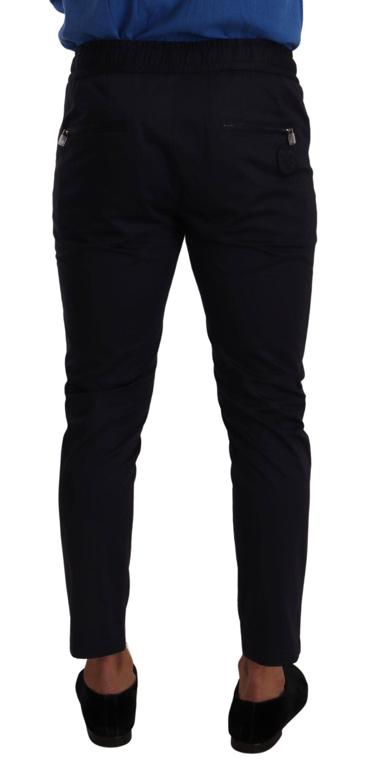 Pantalon jogging en coton extensible bleu Dolce & Gabbana