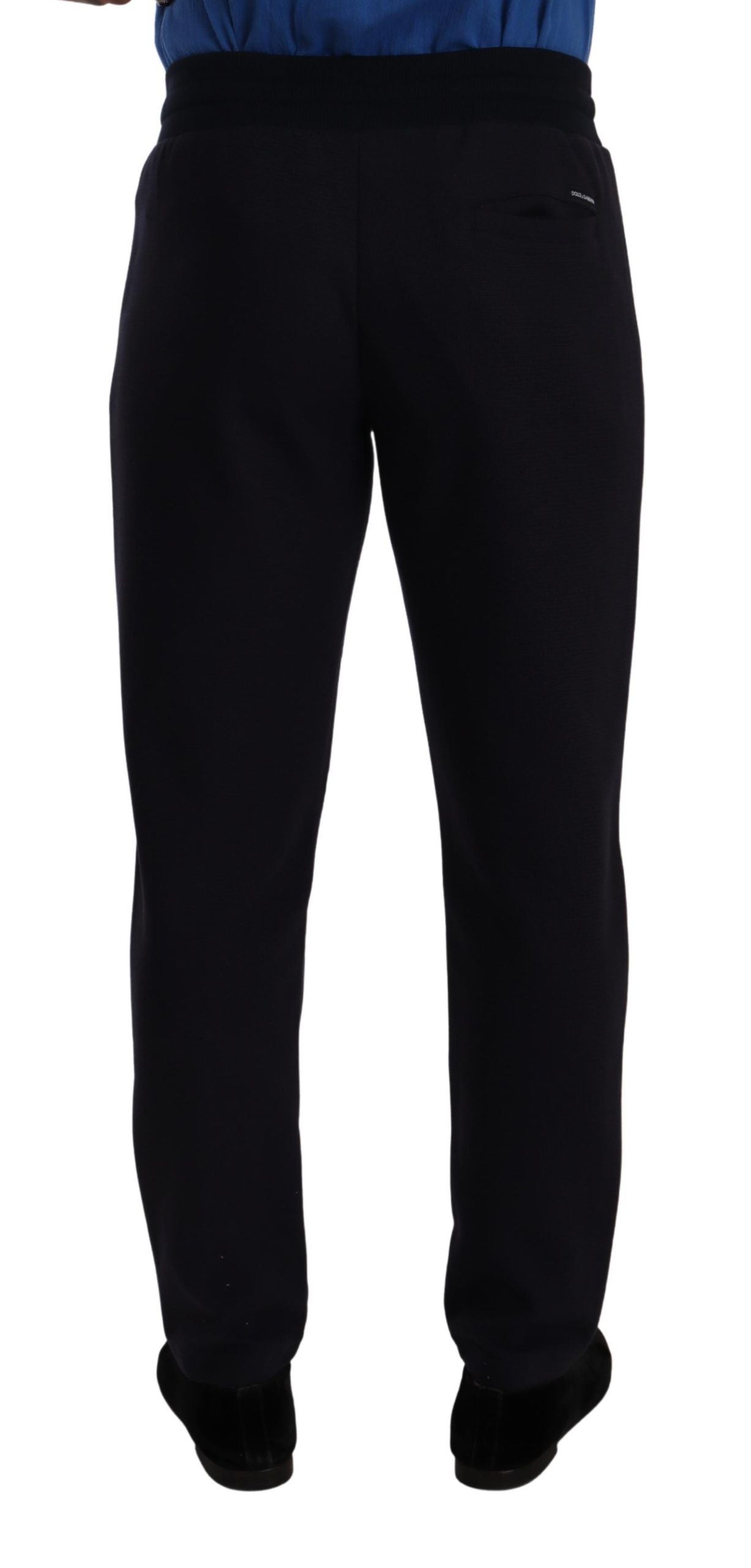 Pantalon jogging en coton extensible bleu Dolce & Gabbana