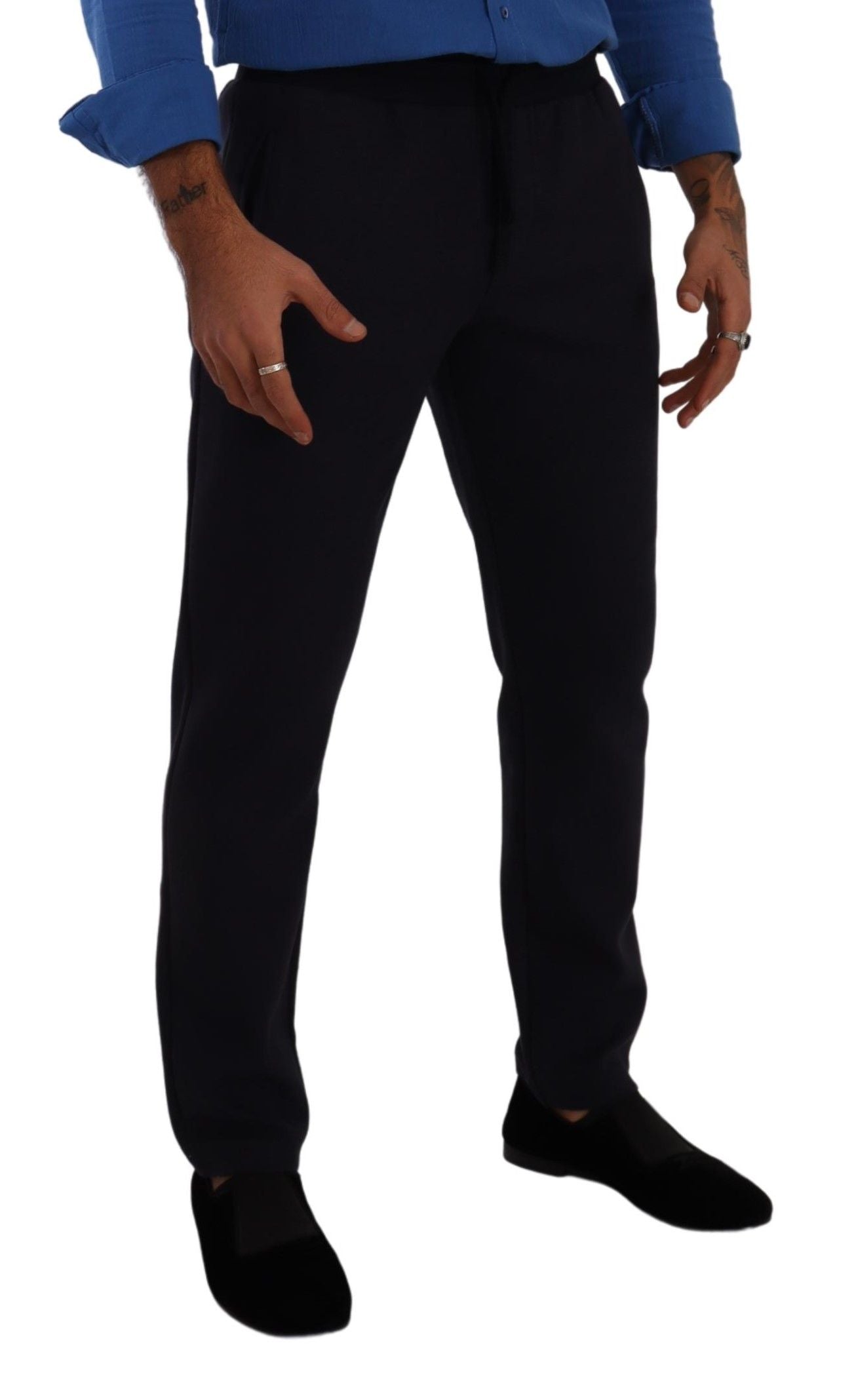 Pantalon jogging en coton extensible bleu Dolce & Gabbana