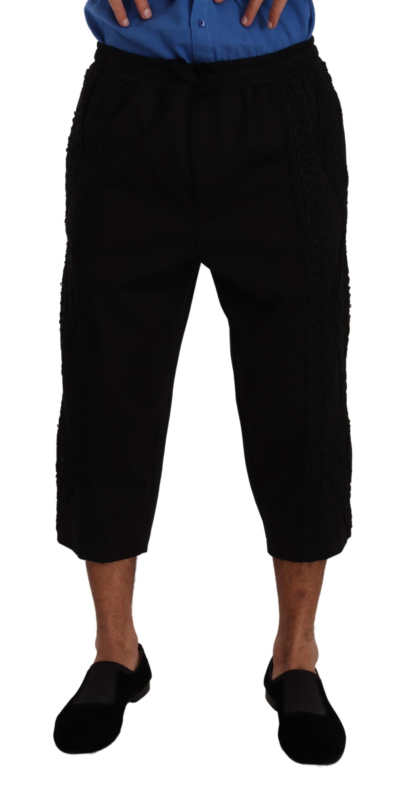 Pantalon court Torero noir en coton de Dolce & Gabbana