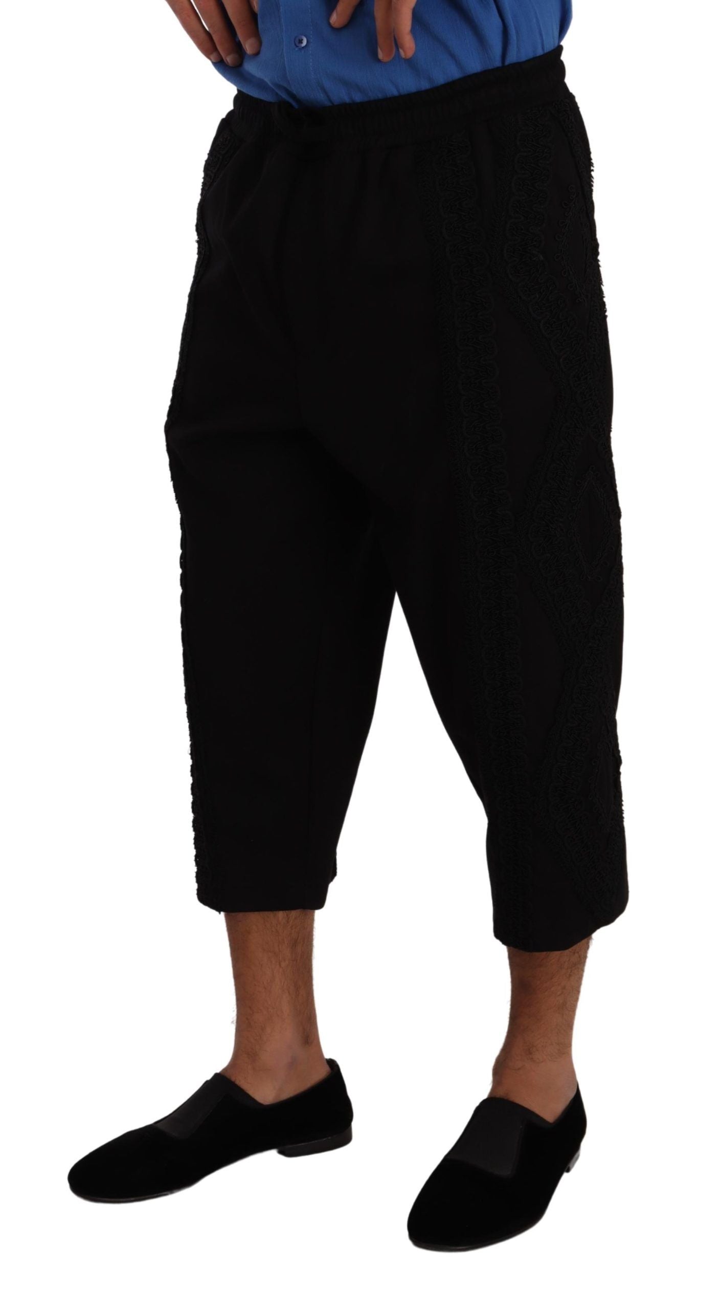 Pantalon court Torero noir en coton de Dolce & Gabbana