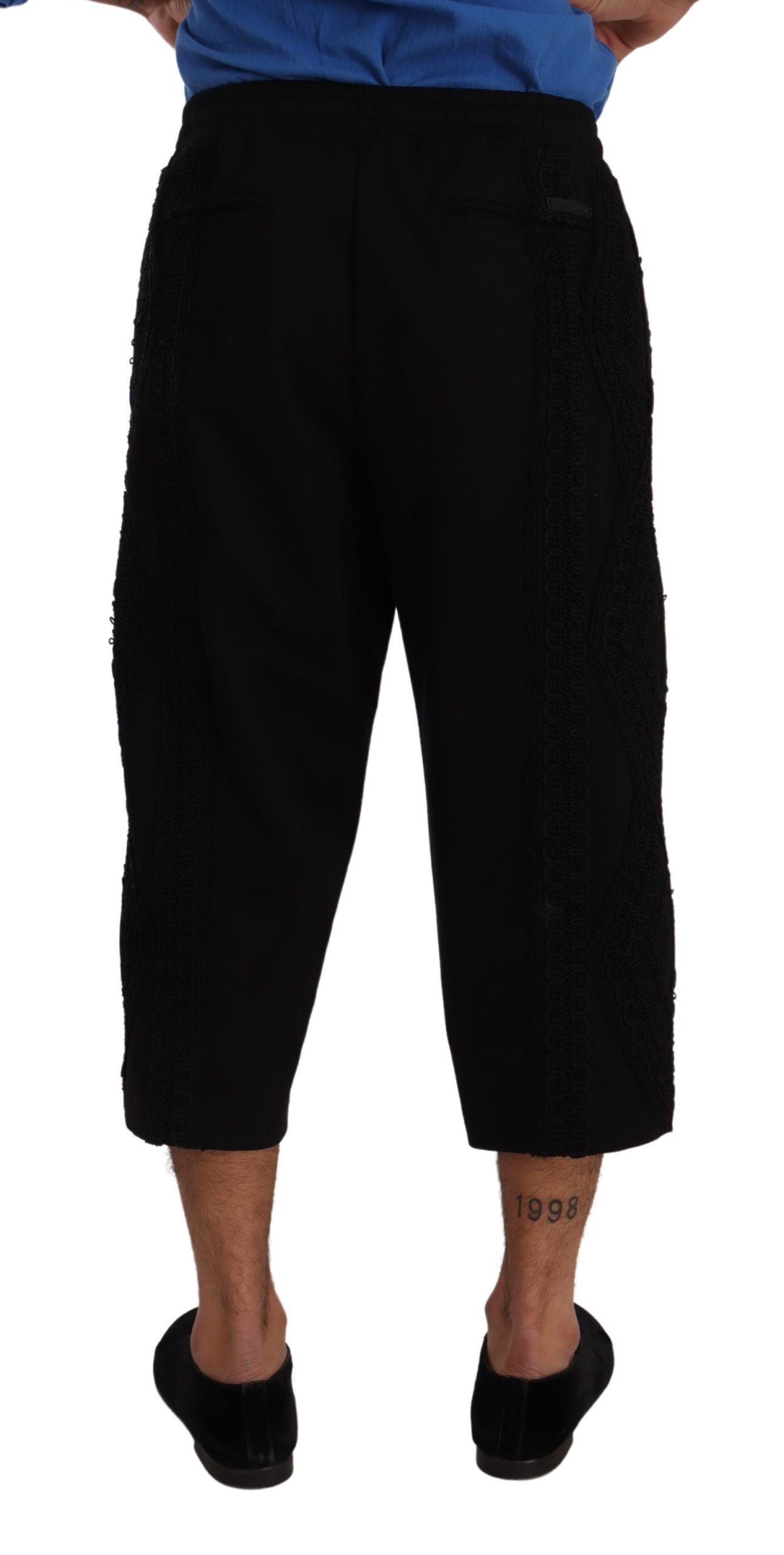 Pantalon court Torero noir en coton de Dolce & Gabbana