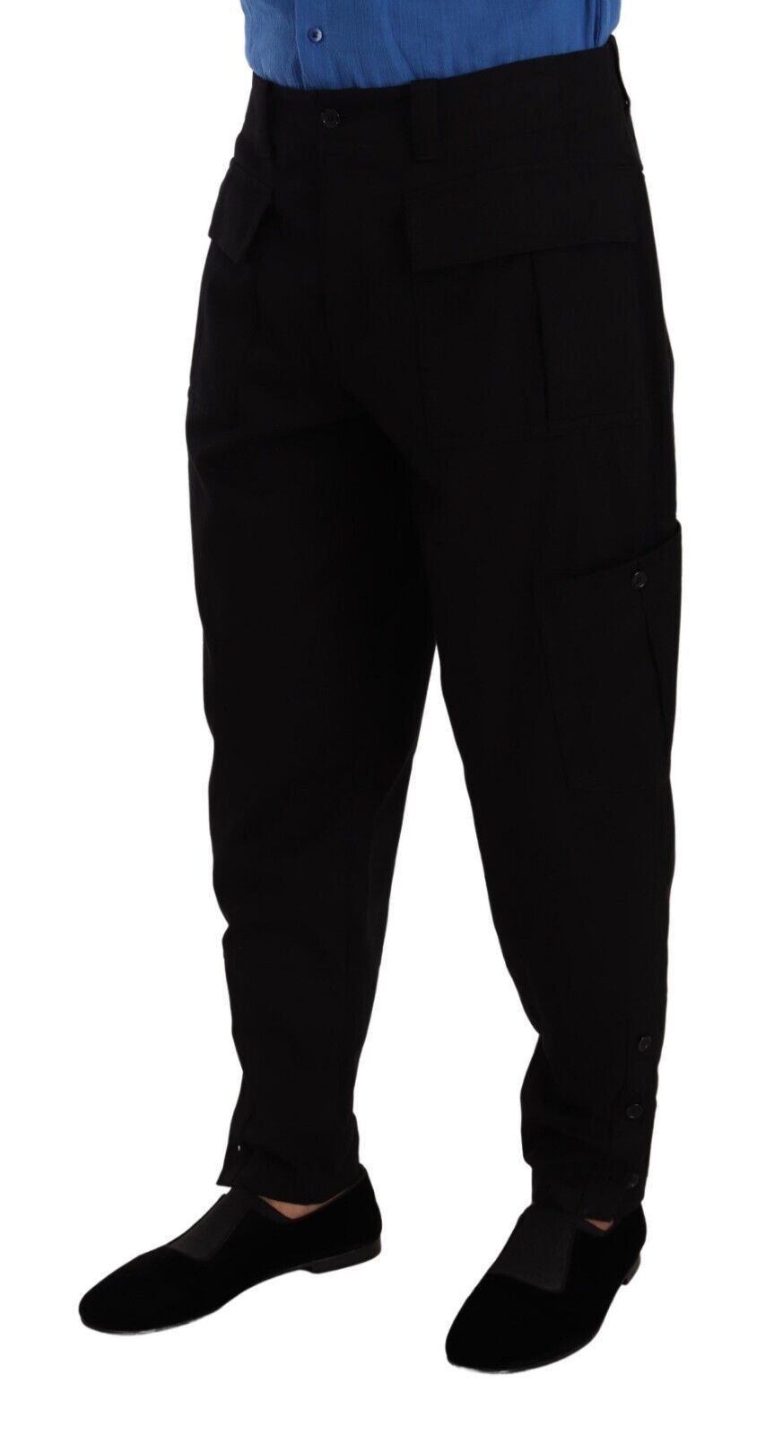 Pantalon cargo fuselé en coton extensible noir de Dolce & Gabbana