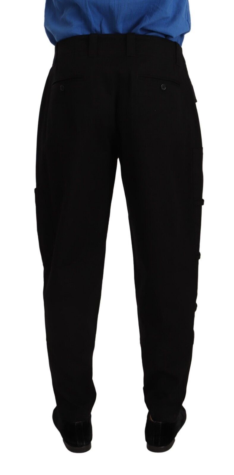 Pantalon cargo fuselé en coton extensible noir de Dolce & Gabbana
