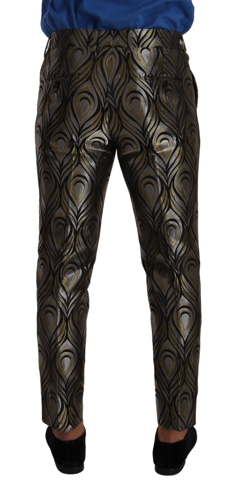 Pantalon-salopette jacquard argent et or pour homme de Dolce & Gabbana