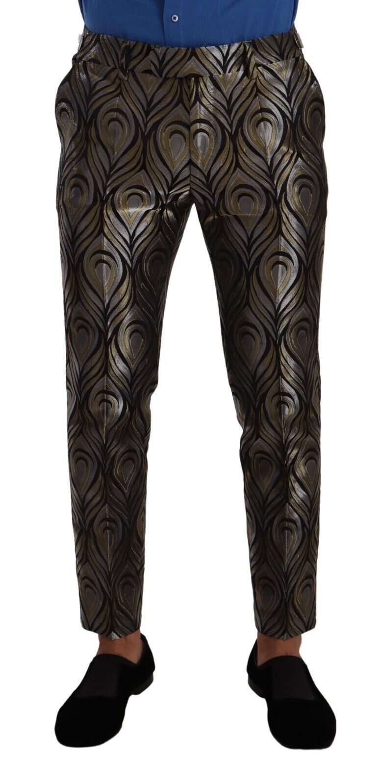 Pantalon-salopette jacquard argent et or pour homme de Dolce & Gabbana