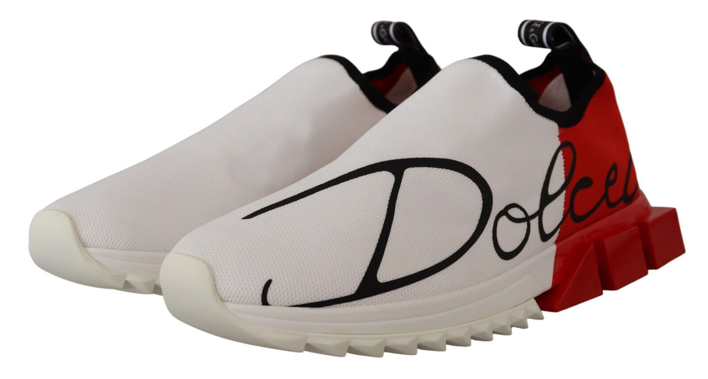 Sneakers-sandales Sorrento blanches et rouges Dolce & Gabbana