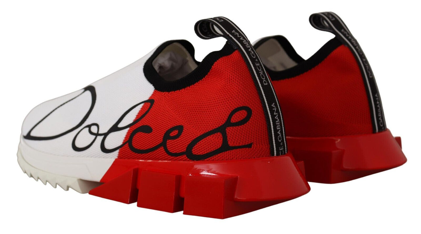 Sneakers-sandales Sorrento blanches et rouges Dolce & Gabbana