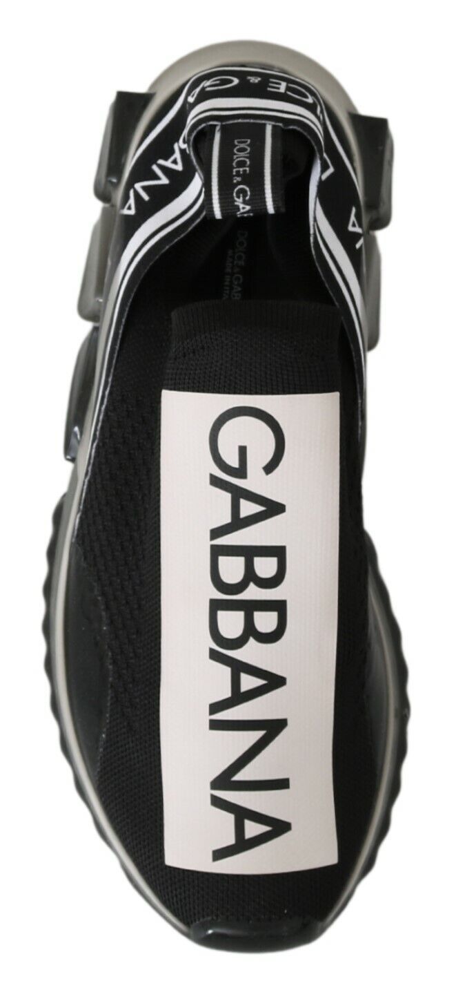 Sneakers Sorrento en cuir et textile noir et blanc de Dolce & Gabbana