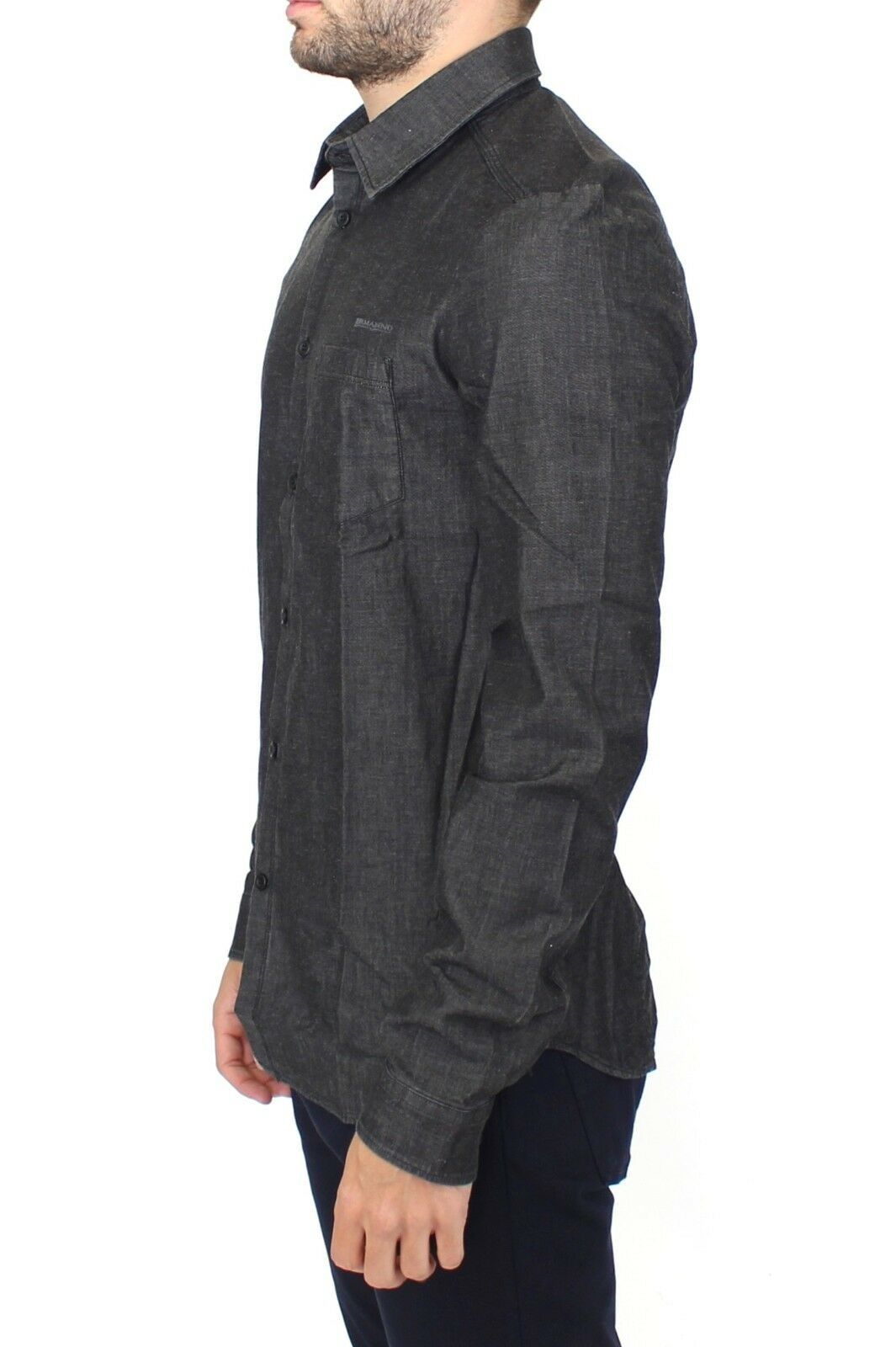 Chemise en jean délavé gris stretch en coton casual Ermanno Scervino