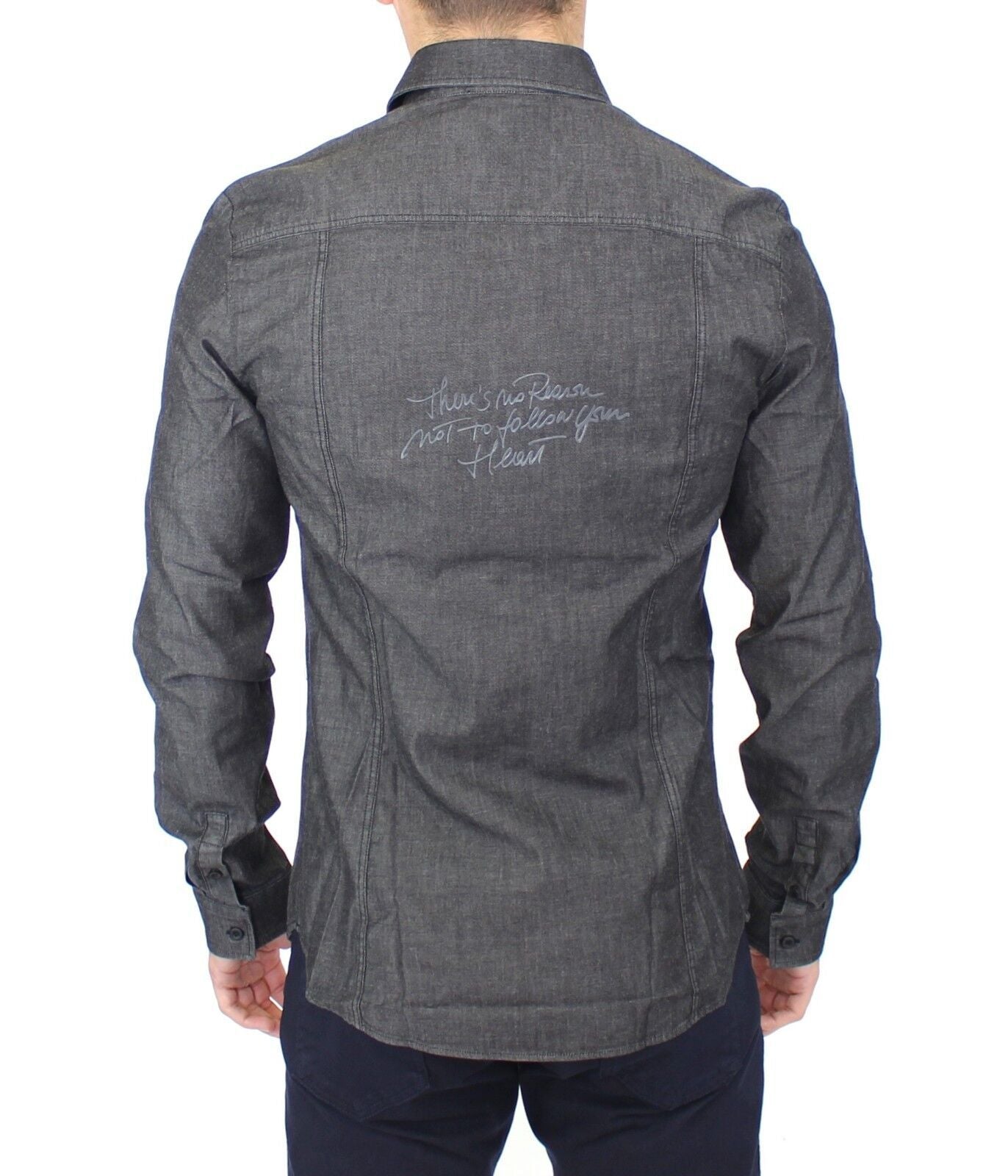 Chemise en jean délavé gris stretch en coton casual Ermanno Scervino