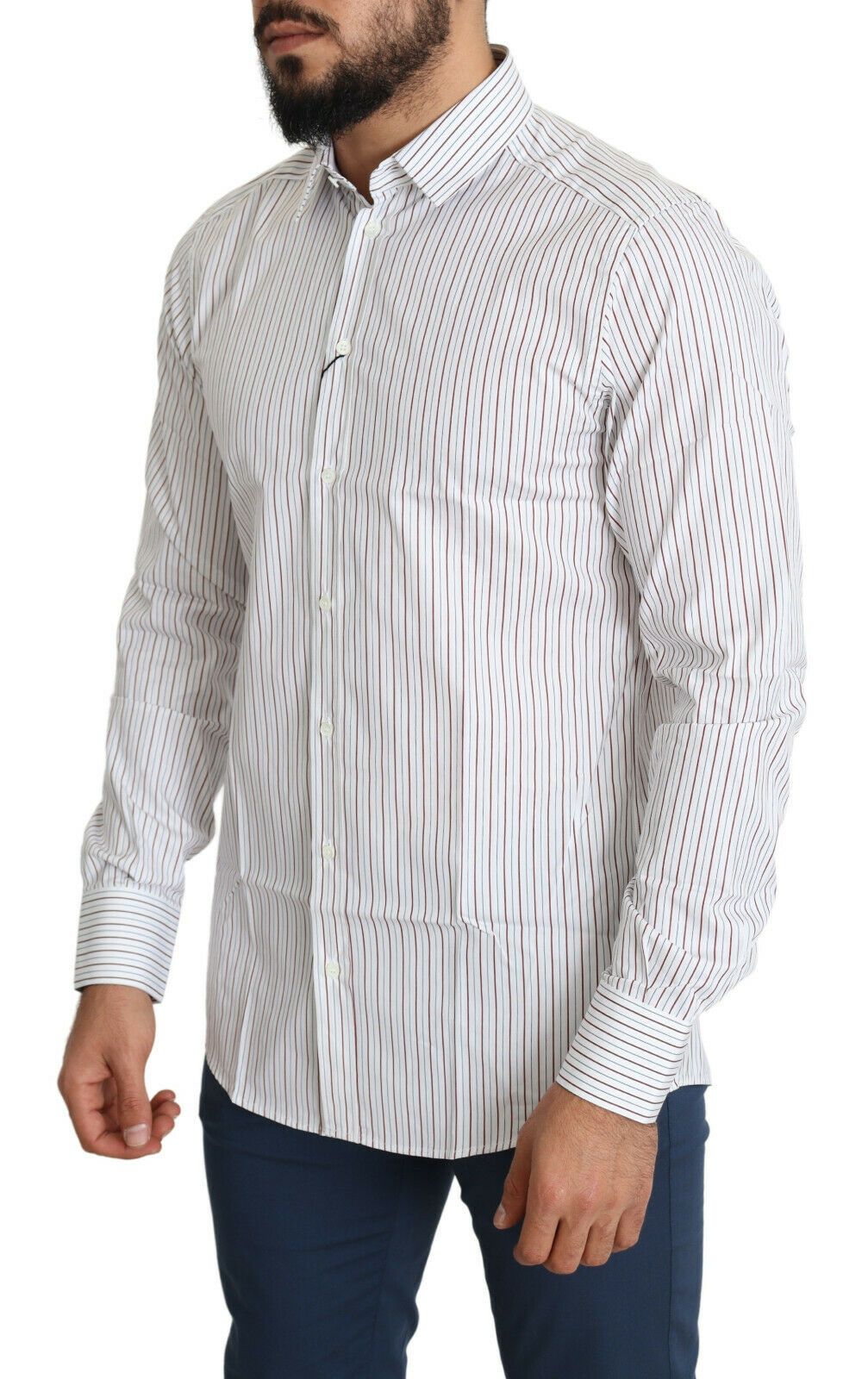 Chemise MARTINI blanche à rayures, style formel, Dolce & Gabbana