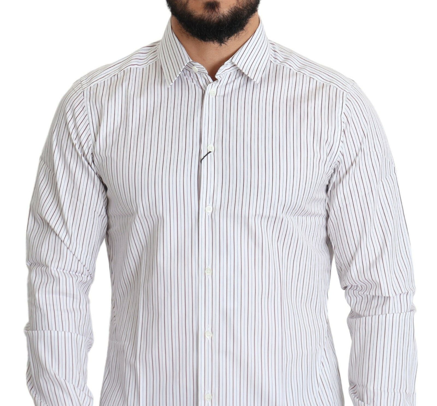 Chemise MARTINI blanche à rayures, style formel, Dolce & Gabbana
