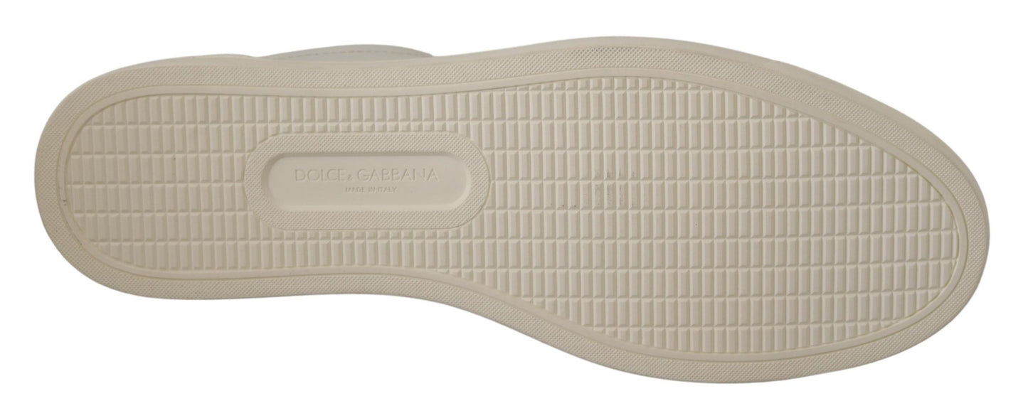 Sneakers basses en cuir blanc et noir Dolce & Gabbana