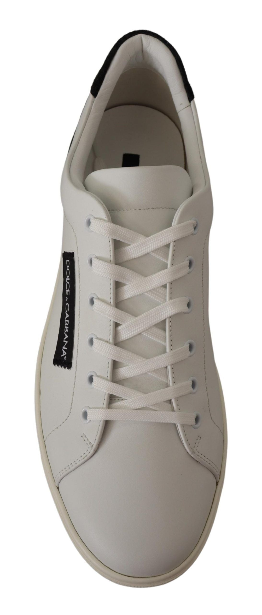 Sneakers basses en cuir blanc et noir Dolce & Gabbana