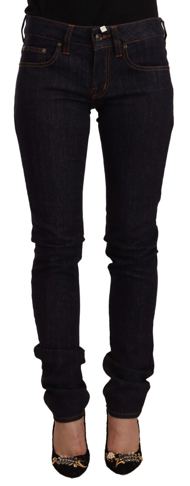 Jeans skinny en coton noir taille mi-hauteur GF Ferre