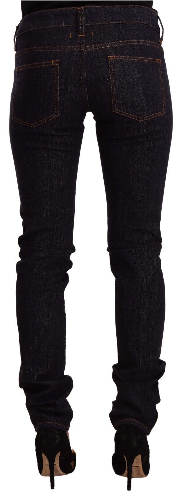 Jeans skinny en coton noir taille mi-hauteur GF Ferre