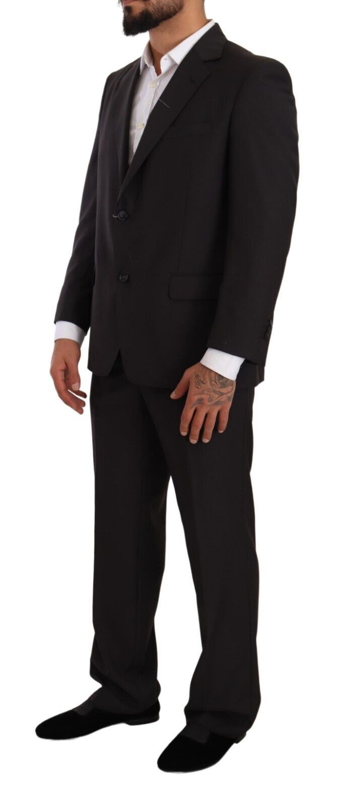 Costume formel gris en polyester à simple boutonnage de Domenico Tagliente