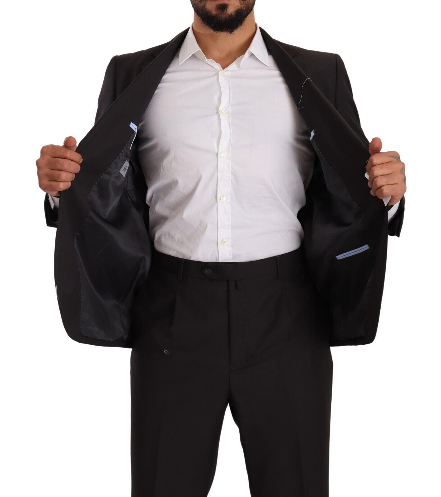 Costume formel gris en polyester à simple boutonnage de Domenico Tagliente