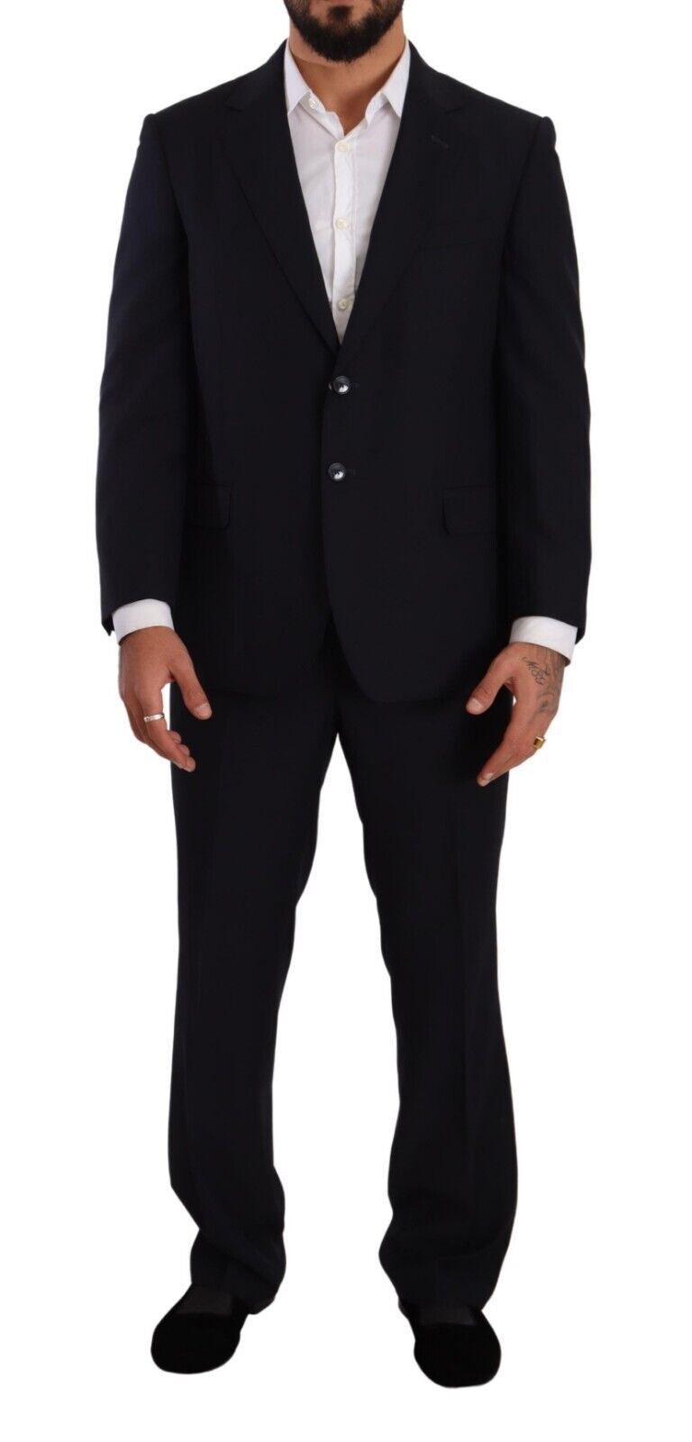Costume formel bleu en polyester à simple boutonnage de Domenico Tagliente
