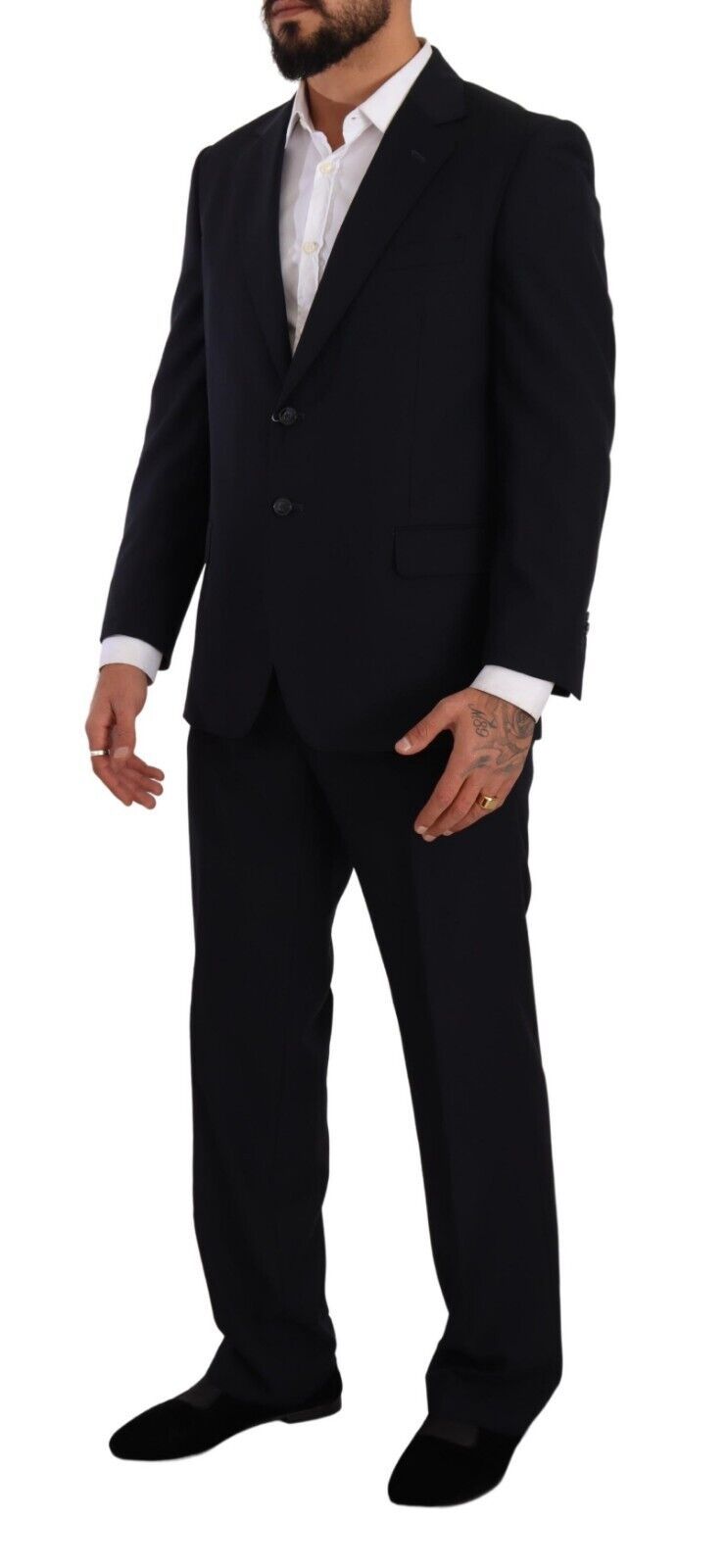 Costume formel bleu en polyester à simple boutonnage de Domenico Tagliente