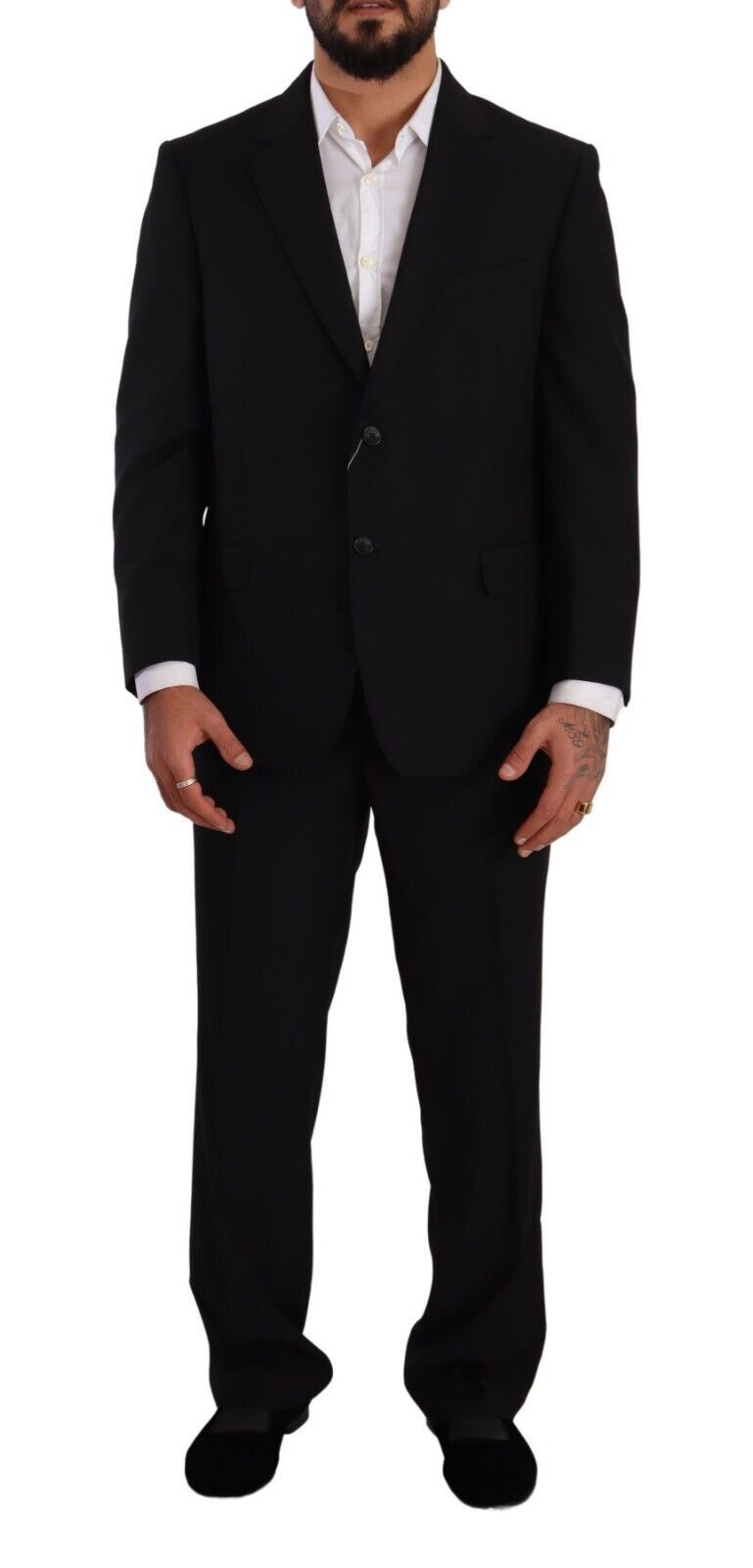 Costume formel noir en polyester à simple boutonnage de Domenico Tagliente