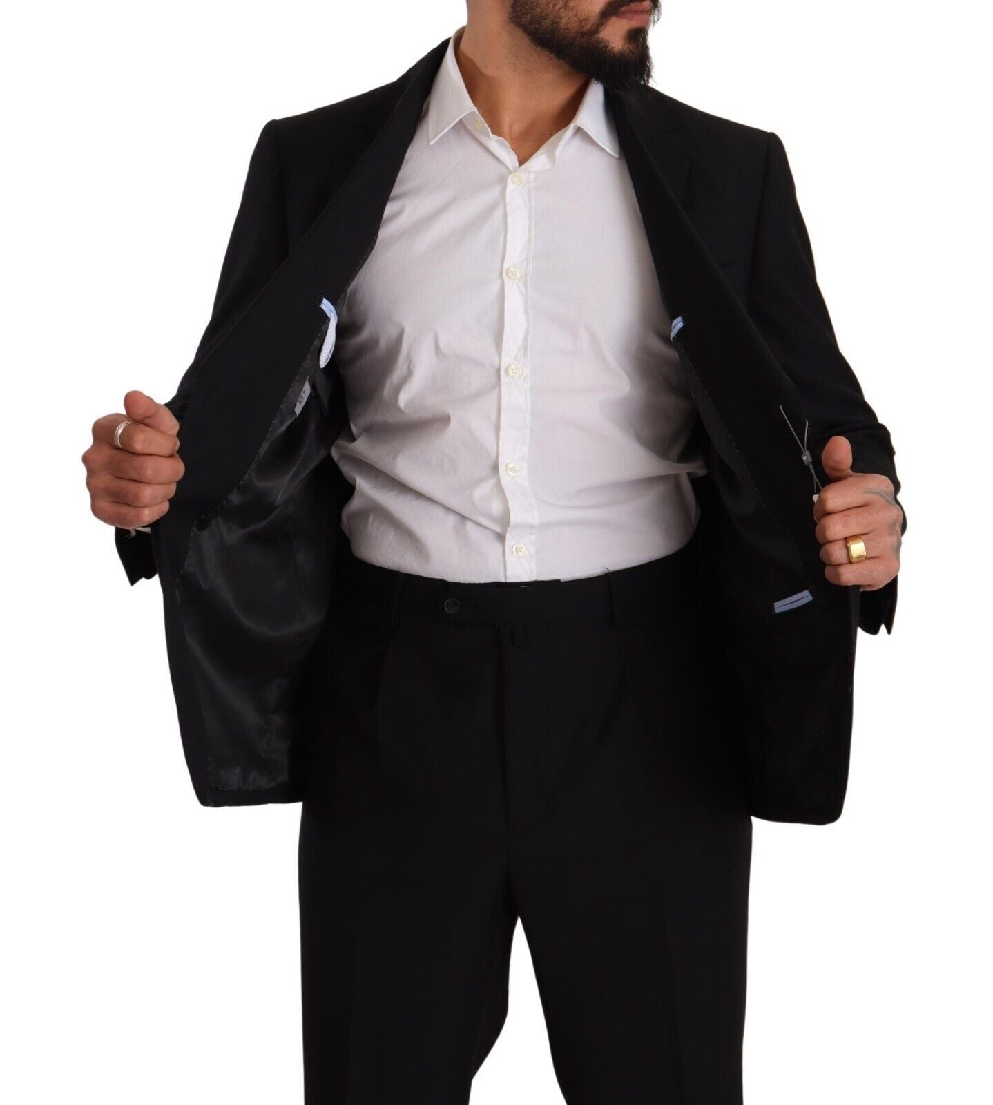 Costume formel noir en polyester à simple boutonnage de Domenico Tagliente