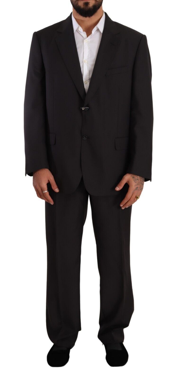 Costume formel gris en polyester à simple boutonnage de Domenico Tagliente